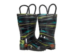 Western Chief Kids Brush Stripe Lighted PVC Boot (Toddler/Little Kid)