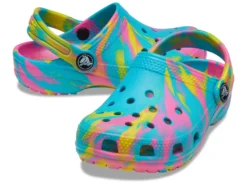 Crocs Kids Classic Marbled Tie-Dye Clog (Toddler)